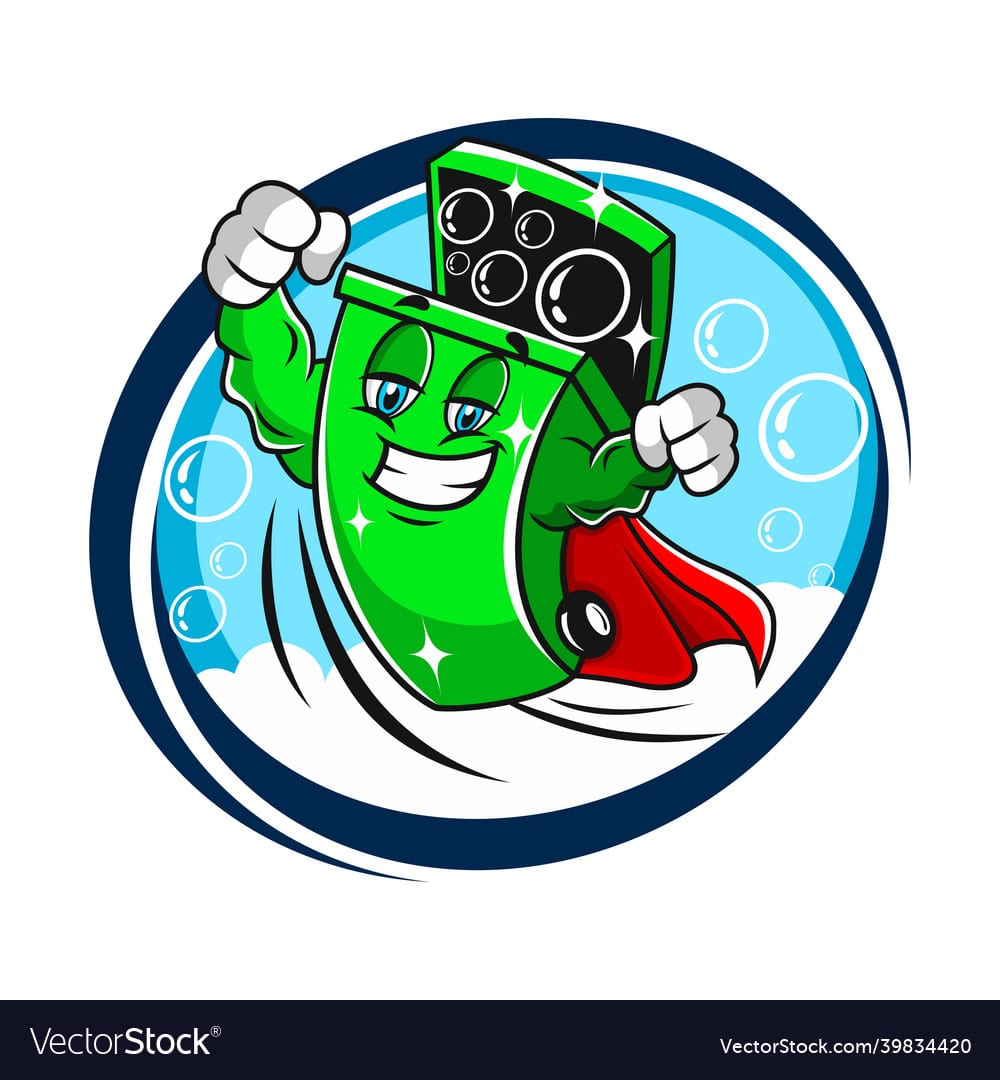 Modern trash can service logo. Vector illustration